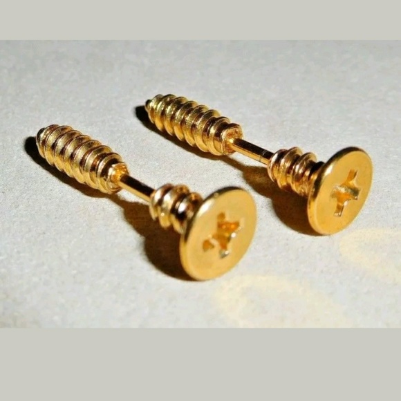 Stainless Steel Screw Earrings - Picture 5 of 5